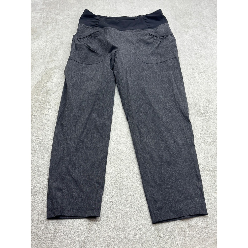 Prana Summit Capri Hiking Pant Women S Gray Ruched Outdoor Gorpcore Granola Girl